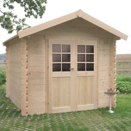 Abri de jardin en bois massif 28mm Nimes porte double 5,66m² SOLID