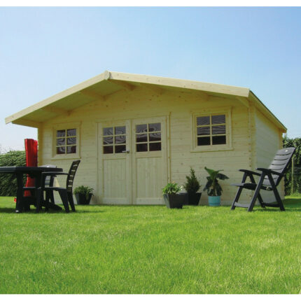 Abri de jardin en bois massif 28mm ZÜRICH avec double porte 19,71m² - SOLID