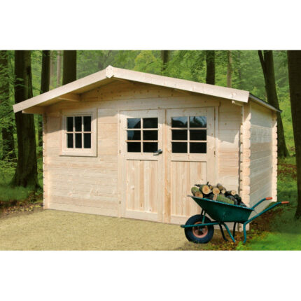 Abri de jardin en bois massif 34mm Linz avec double porte 15,05m² - SOLID