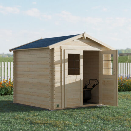 Abri de jardin en bois massif 5,9m² JUNO – madriers 19mm – Forest Style