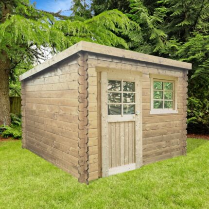 Abri de jardin Nevers 5,66m² en bois massif 28mm à toit monopente - SOLID