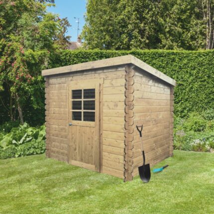 Abri de jardin Passau 3,92m² en bois massif 19mm à toit monopente - SOLID