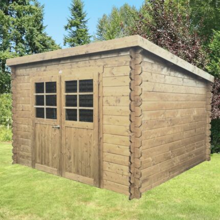 Abri de jardin Riom 7,09m² en bois massif 28mm à toit monopente - SOLID