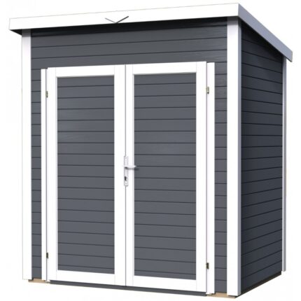 Abri de jardin Skur 1 2,19m² + plancher traité peint anthracite Baltic