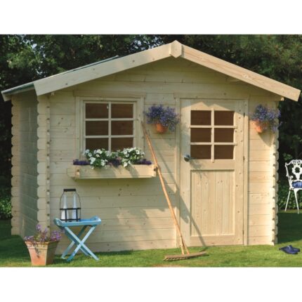 Abri de jardin Sologne 8,88m² en bois massif 28mm autoclave - SOLID