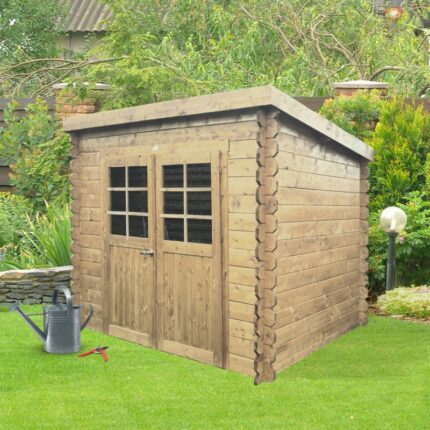 Abri de jardin Stendal 4,91m² en bois massif 19mm à toit monopente - SOLID