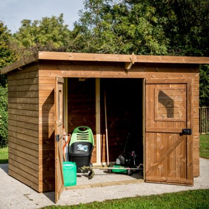 Abri Theora 7,33m² en bois thermo traité et toiture Onduline HABRITA