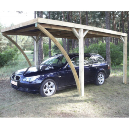 Carport Lido 15,36m² en bois traité autoclave et toit en panneaux ondulés– Gardenas