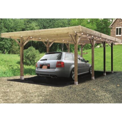 Carport modulable 6x5x2,5m en bois traité autoclave - SOLID