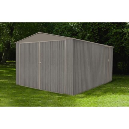 Garage 1 voiture en métal 17,47m² imitation bois vieilli