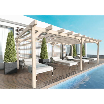 Pergola en bois lamellé-collé 400x400cm Marsella – Maderland