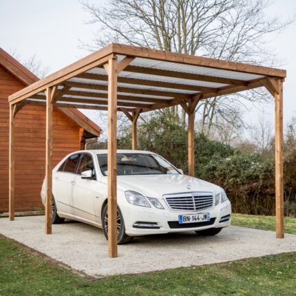 Pergola THONON 15,06m² en bois massif avec couverture PVC – HABRITA