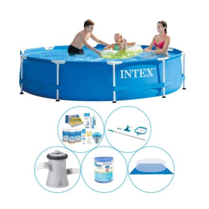 Offre combinée de piscine - 6 pièces - Intex Metal Frame Ronde 305x76 cm
