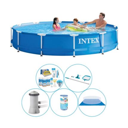 Intex Metal Frame Ronde 366x76 cm - 6 pièces - Offre combinée de piscine