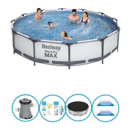 Bestway Piscine Steel Pro MAX - Avec des accessoires - 366x76 cm