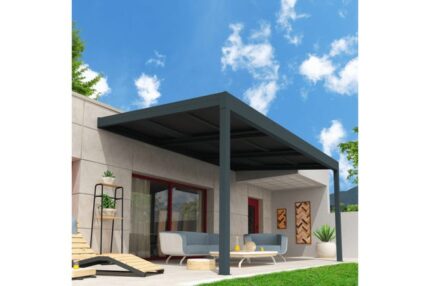 Pergola solaire ENERGY Gris anthracite 5,380x3,538m 3600W + LED