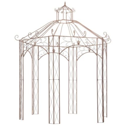 The Living Store - Pavillon de jardin Marron antique 3 m Fer