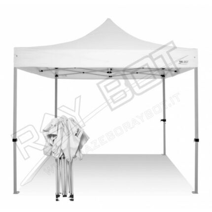 Tente Pliante 3X3 RAY BOT Blanc Acier 40mm SANS BÂches Latérales. Tissu enduit de PVC à 350gr/m² étanche et hydrofuge
