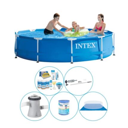 Intex Metal Frame Ronde 305x76 cm - 6 pièces - Piscine avec des accessoires