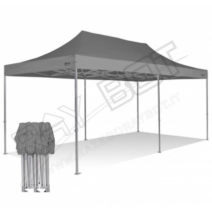 Barnum Pliant 3X6 RAY BOT Gris Aluminium 45mm Top Sans LATÉRALES. Tissu enduit de PVC à 350gr/m² étanche et hydrofuge