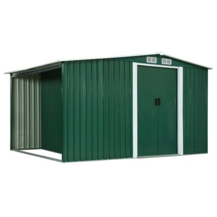 Abri de jardin avec portes Vert 329,5x131x178 cm Acier vidaXL