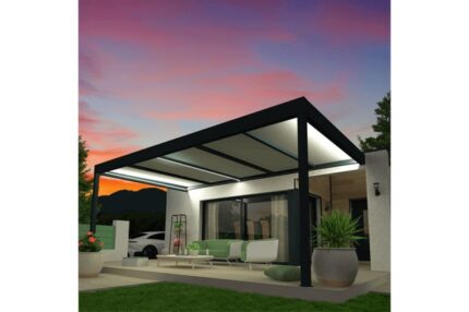 Pergola isotoit® MODERN Gris anthracite 6,26x4,50m + LED