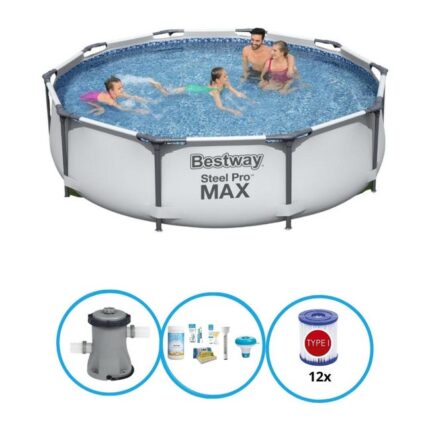 Bestway Piscine Steel Pro MAX - Bundle de piscine - 305x76 cm