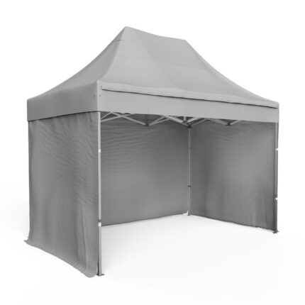 Tente pliante Barnum Aluminium 300x200cm - Gris + 3 murs offerts
