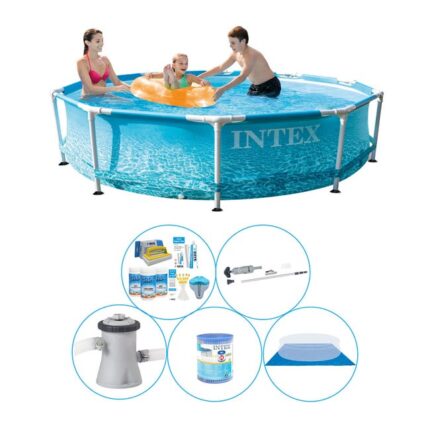 Piscine avec des accessoires - 6 pièces - Intex Easy Set Ronde 396x84 cm