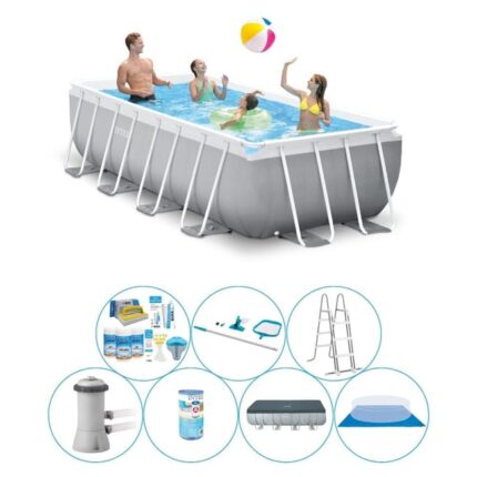 Offre combinée de piscine - Intex Prism Frame 400x200x100 cm