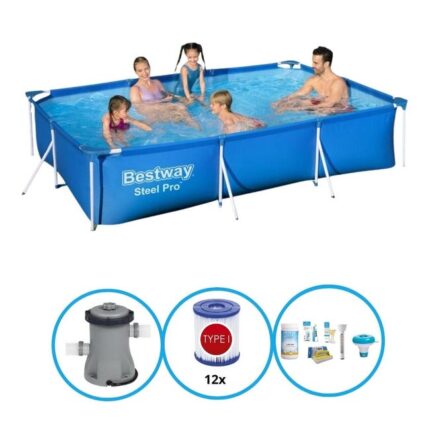 Bestway Piscine Steel Pro - Avec accessoires - 300x201x66 cm