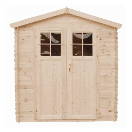 TIMBELA M343F Abri de jardin en bois - porte verrouillable de haute qualité- Stockage extérieur I216xL206xH218 cm/ 3.53 m2 Petit abri à outils