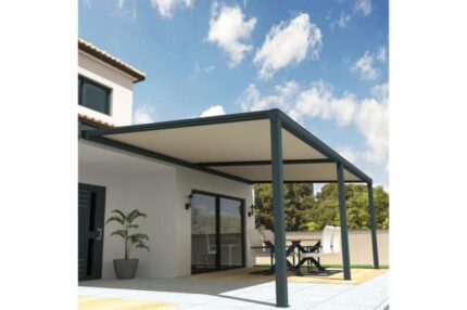 Pergola toile SUNLIGHT Gris anthracite - Écru 8,00x3,50m