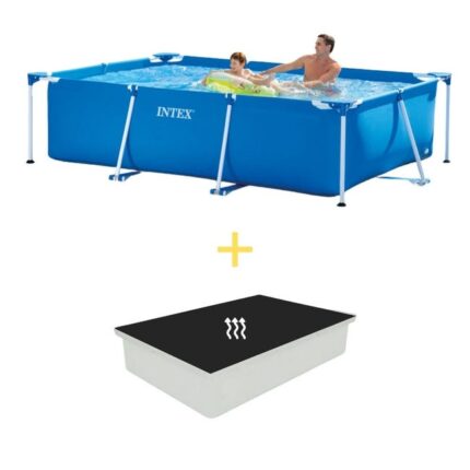 Intex Piscine - Frame Pool - 260 x 160 x 65 cm - Avec Tapis solaire