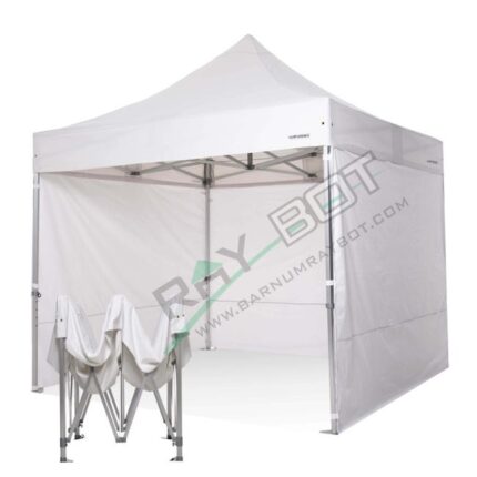 Tente Pliante 3X3 RAY BOT Blanc Alumium 55mm Top Avec BÂches Latérales. Tissu enduit de PVC à 500gr/m² étanche et hydrofuge