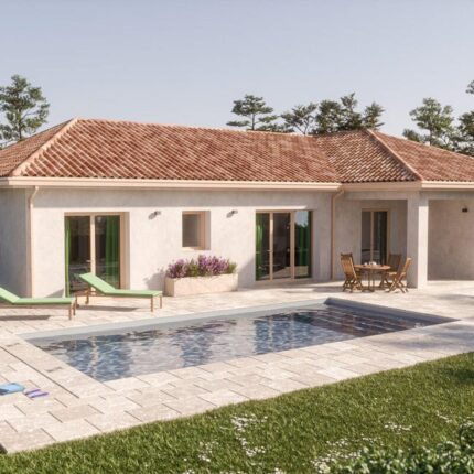 Piscine en bloc polystyrène escalier centre, L.8 x l.4 m