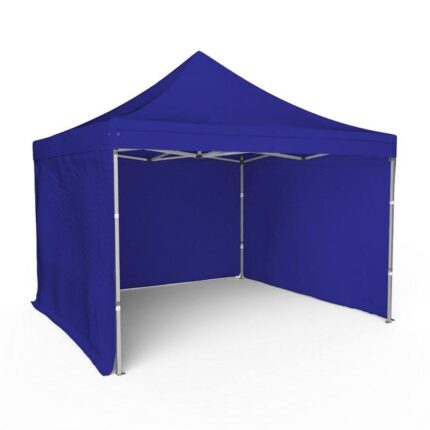 Tente pliante Barnum Aluminium 300x300cm - Bleu Foncé + 3 murs offerts