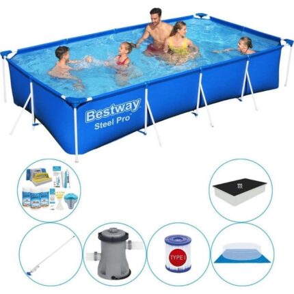 Super Set de piscine - Bestway Steel Pro Rectangulaire 400x211x81 cm
