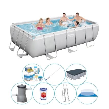 Offre combinée de piscine - Bestway Power Steel Rectangulaire 404x201x100 cm