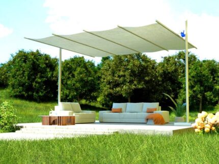 MAANTA Maistra Store Autoportant de design en aluminium avec toile rétractable 3x3m Beige