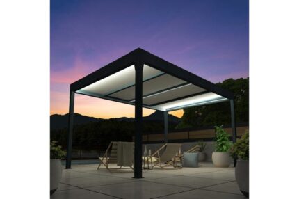Pergola isotoit® MODERN îlot Gris anthracite 6,26x3,00m + LED
