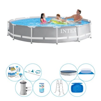 Intex Prism Frame Ronde 366x76 cm - Bundle de piscine