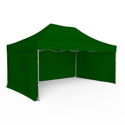Tente pliante Barnum Aluminium 300x450cm - Vert Foncé + 3 murs offerts