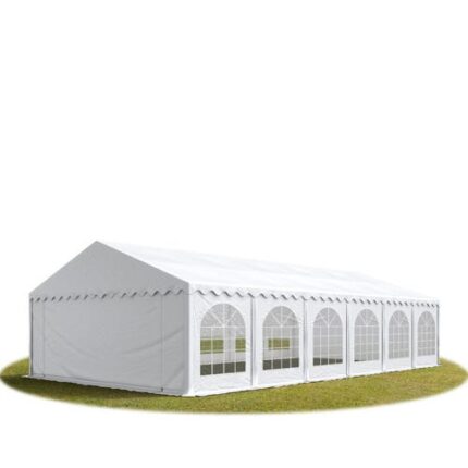 6x12 m tente de réception Barnum, PVC 750, anti-feu, H. 2 m, blanc