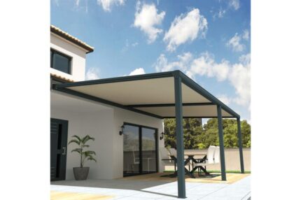 Pergola toile SUNLIGHT Gris anthracite - Écru 7,00x3,50m