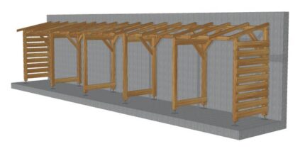 Abri de jardin en bois massif de 10m, non couvert et sans fond, traitement classe 3, Jardinatoire