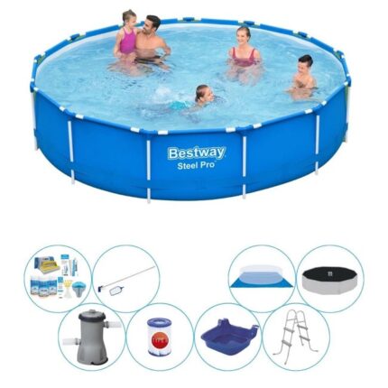 Set de piscine combinée - Bestway Steel Pro Rectangulaire 396x84 cm