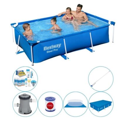 Bestway Steel Pro Rectangulaire 259x170x61 cm - Offre combinée de piscine