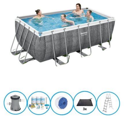 Bestway Piscine Power Steel - Plus des accessoires - 412x201x122 cm