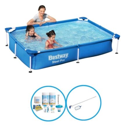 Bestway Piscine Steel Pro 221x150x43 cm - Plus des accessoires